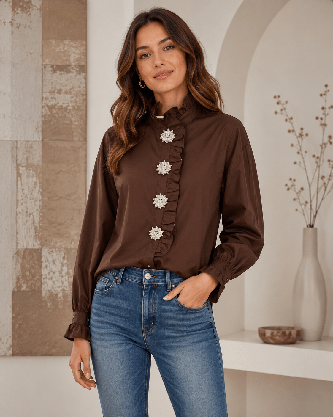 CAMISA JOYA CHOCOLATE